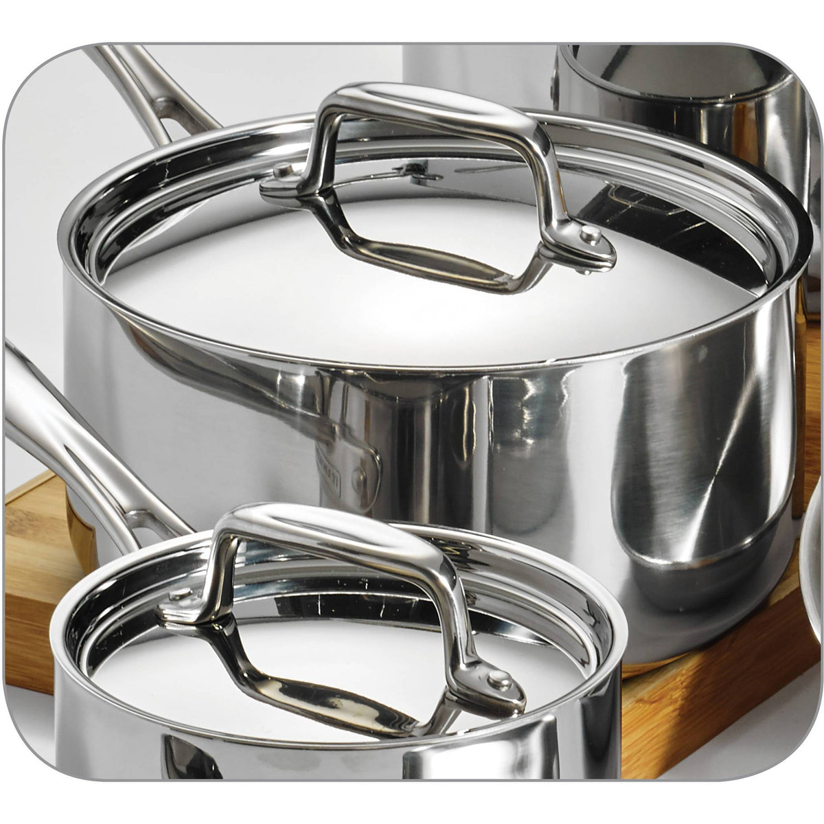 Tramontina 8-Piece 18/10 Stainless Steel Tri-Ply Clad Cookware Set