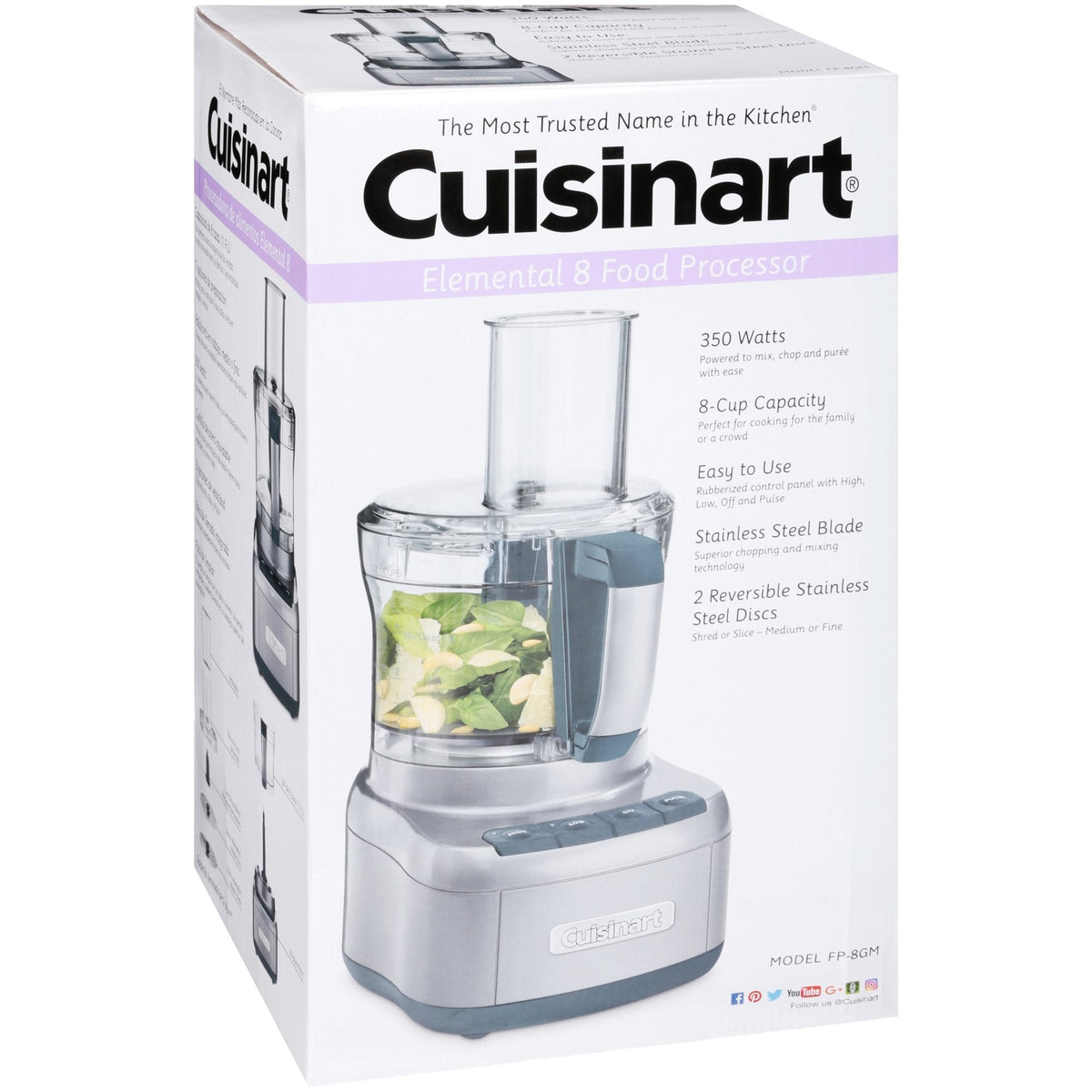 Cuisinart Elemental 8-Cup Food Processor, Silver (FP-8SV)