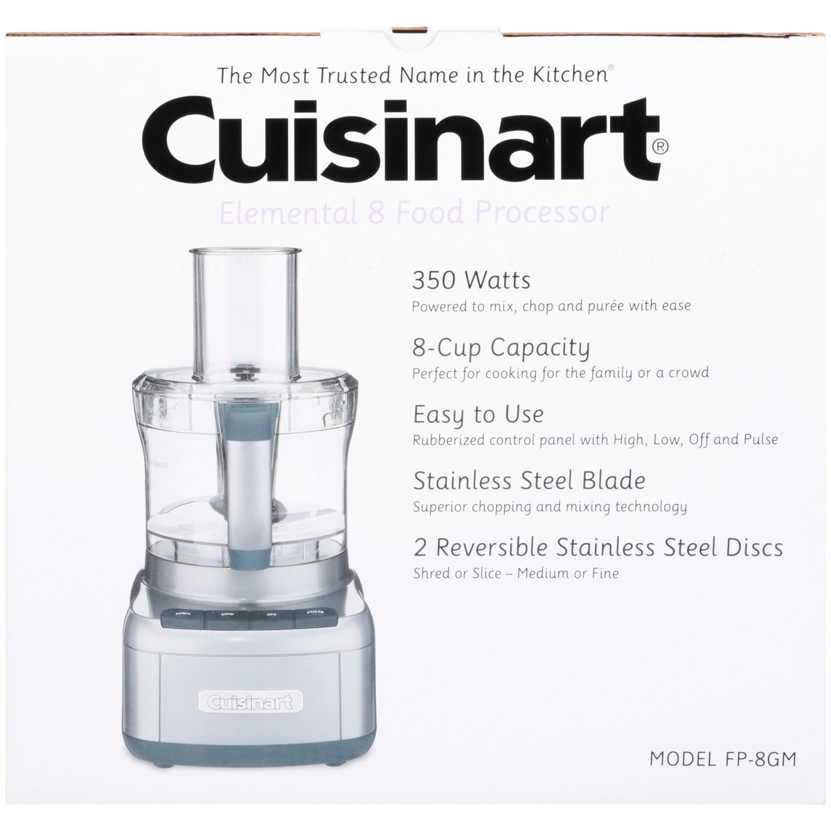 Cuisinart Elemental 8-Cup Food Processor, Silver (FP-8SV)