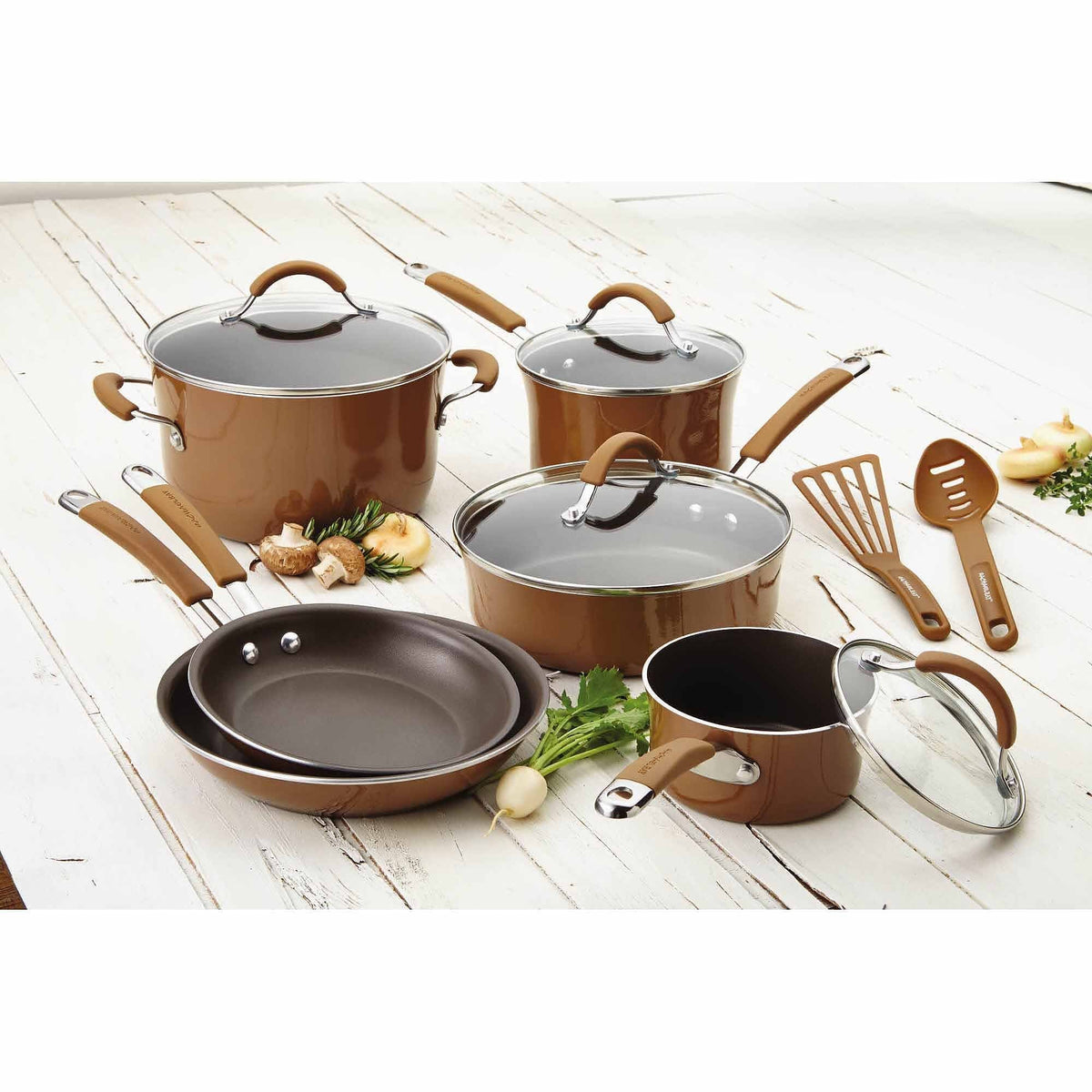 Rachael Ray Cucina Hard Enamel Nonstick 12-Piece Cookware Set