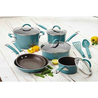 Rachael Ray Cucina Hard Enamel Nonstick 12-Piece Cookware Set