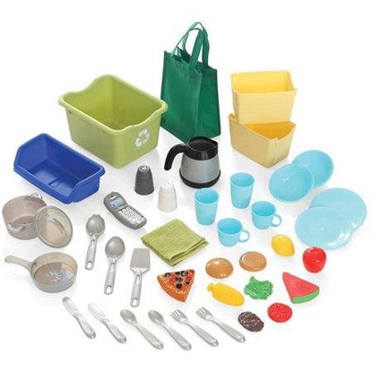 Home Kitchen Kitchen Play Set with Toy Coffee Maker and Play Food Accessories