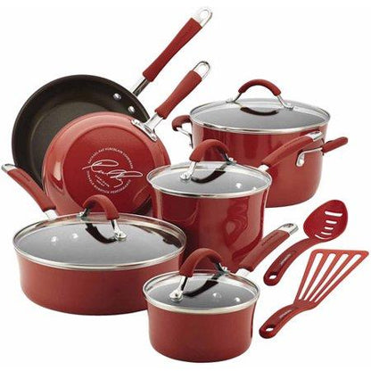 Rachael Ray Cucina Hard Enamel Nonstick 12-Piece Cookware Set