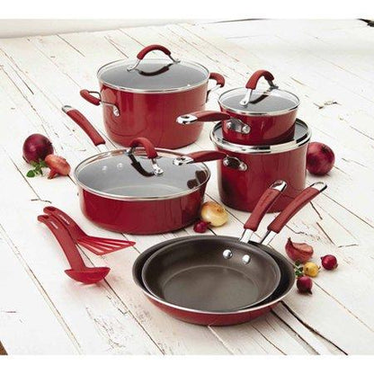 Rachael Ray Cucina Hard Enamel Nonstick 12-Piece Cookware Set