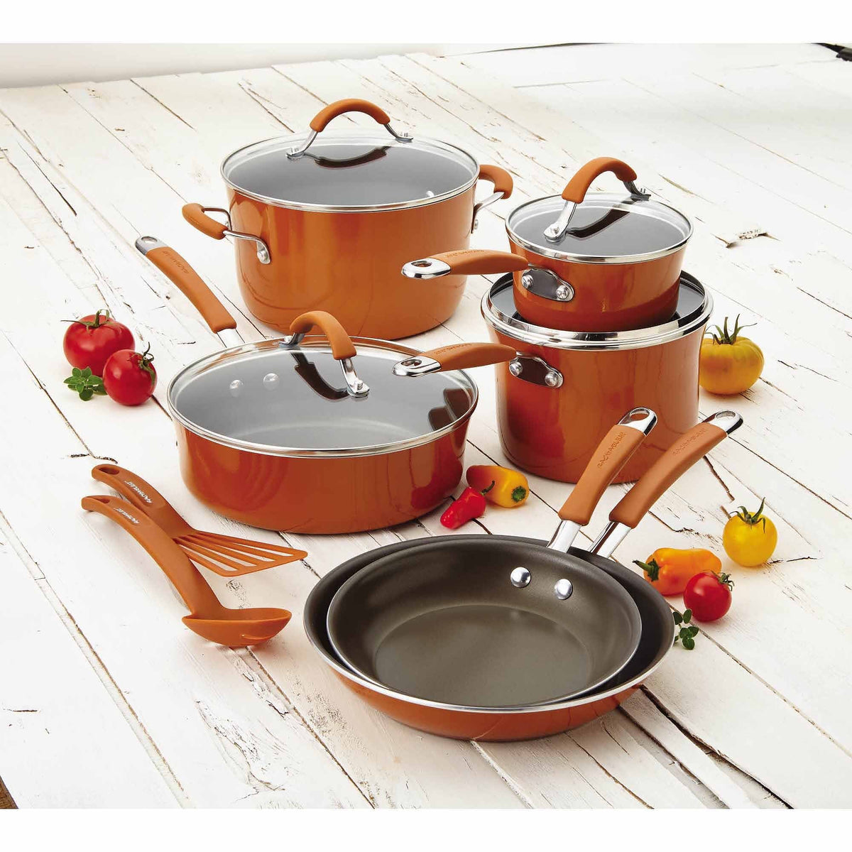 Rachael Ray Cucina Hard Enamel Nonstick 12-Piece Cookware Set