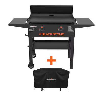 Blackstone 28" Griddle and Cover Bundle 2-Burner Liquid Propane Flat Top Grill