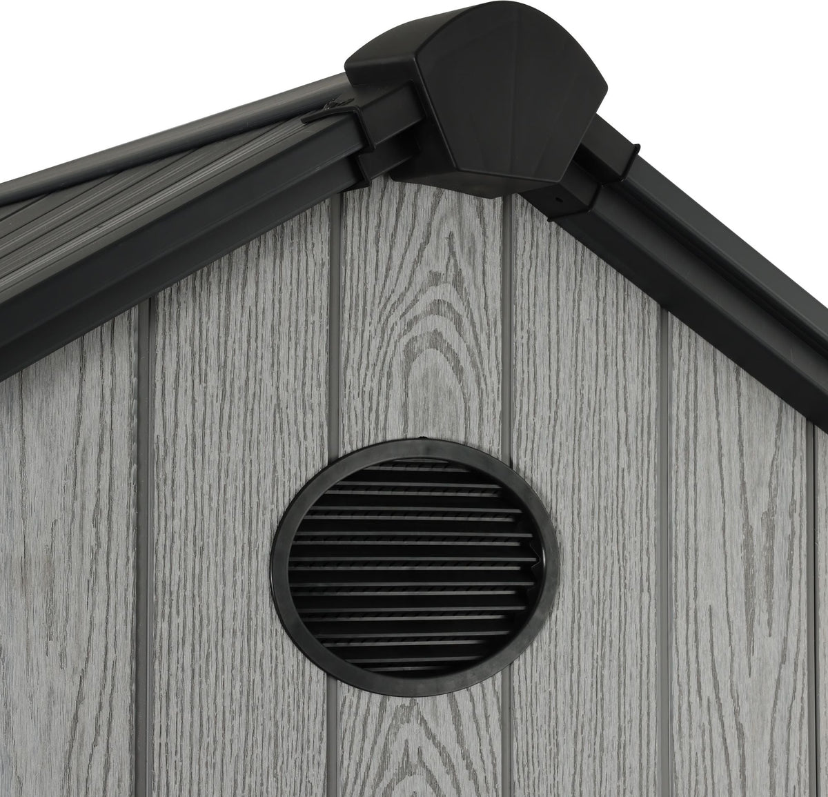 Pro Grade 6ft x 4ft Premium Plastic Garden Shed Double Door - Grey Wood Touch Texture